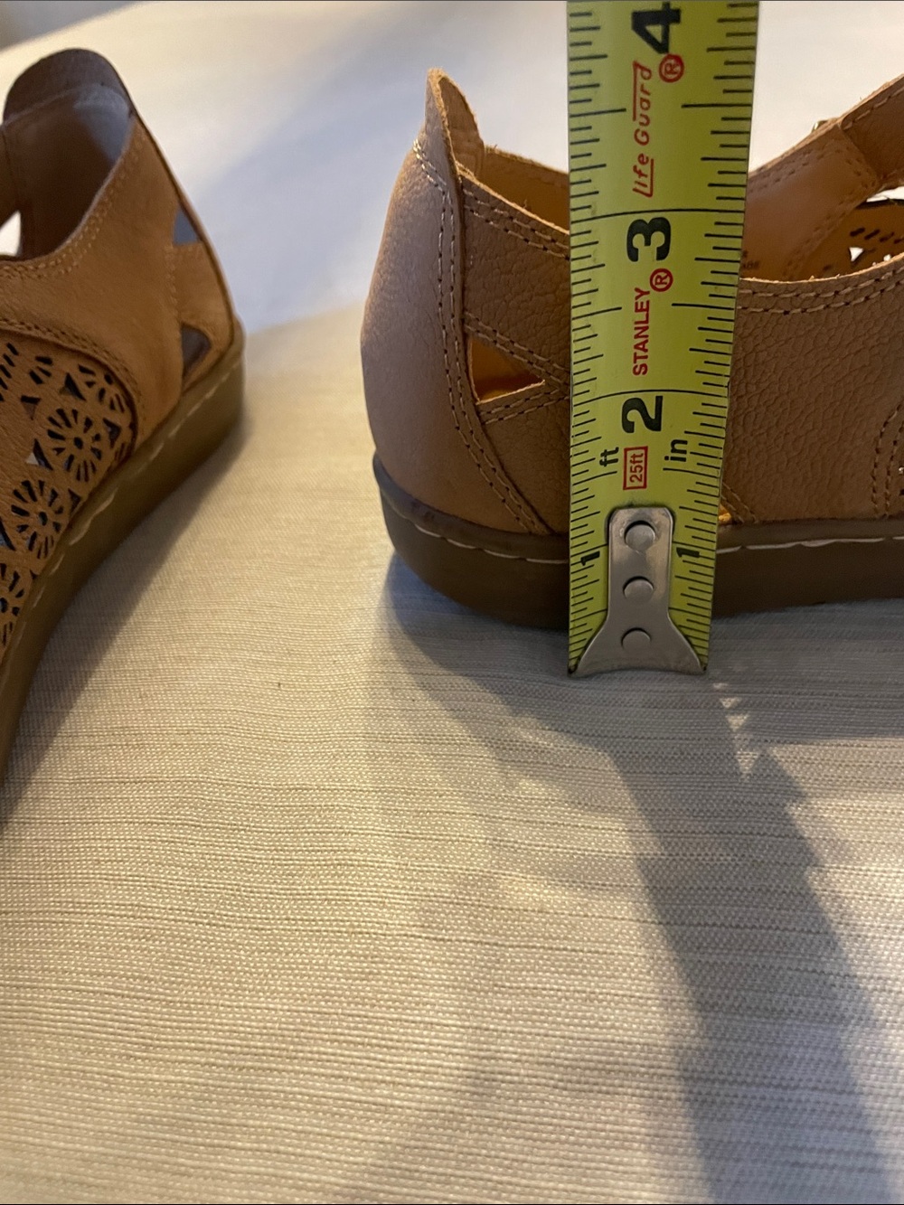 Earth Brown Laser-Cut Mary Jane Flats - Picture 4 of 11